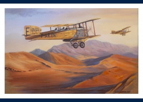 Breguet 14 au-dessus du désert marocain carte