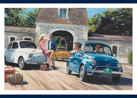 Fiat 500 carte postale