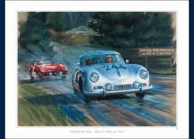 poster Porsche 356 Mille Miglia