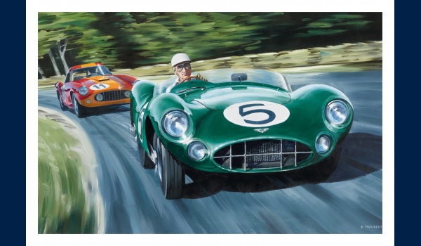 Aston Martin DBR1 carte postale postale 