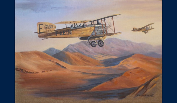 Breguet XIV au-dessus du Maroc peinture