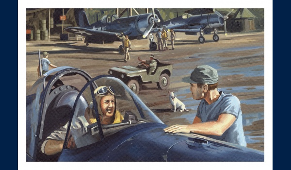 Corsair Pappy Boyington carte postale 1