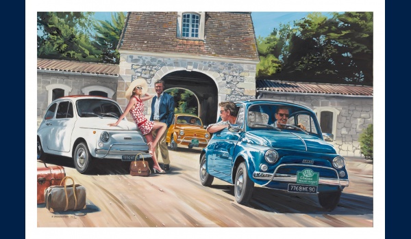 Fiat 500 carte postale