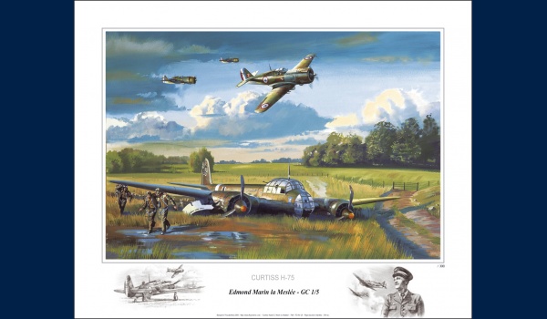 Curtiss H75 Marin la Meslee poster