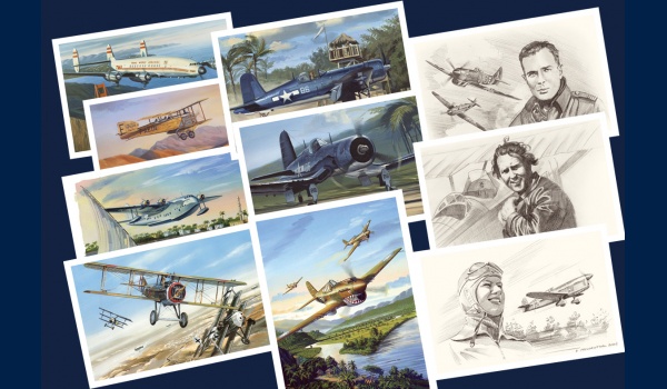 Pack de 55 cartes postales aviation